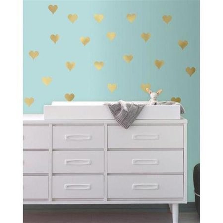 ROOMMATES Roommates RMK3074SCS Gold Heart Peel & Stick Wall Decals RMK3074SCS